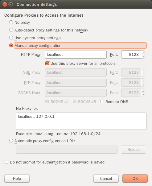 Set proxy for Firefox